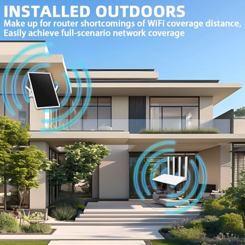 CLCTEK® WiFi Extender Signal Booster Solar Battery Outdoor, Long Range up to 300-feet, Internet 2.4G WiFi Extender Booster, Wireless Signal Booster WiFi Repeater 300Mbps,for 2.4G Modem Router (17in) - Image 5