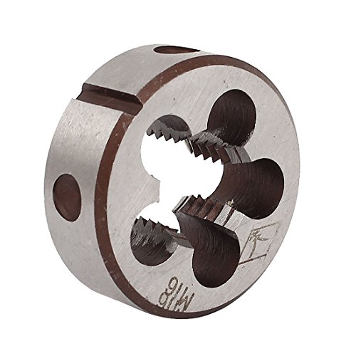 Aexit M16 x Dies 2.0mm 38mm OD Adjustable NPT Pipe Taper Round Split Threading Hex Threading Dies Thread Die