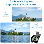 APEXEL 0.45x Angle large & 12.5X Macro Lens, Clip-On Camera Kit pour iPhone & Android – Parfait pour les selfies, les voyages et les gros plans
