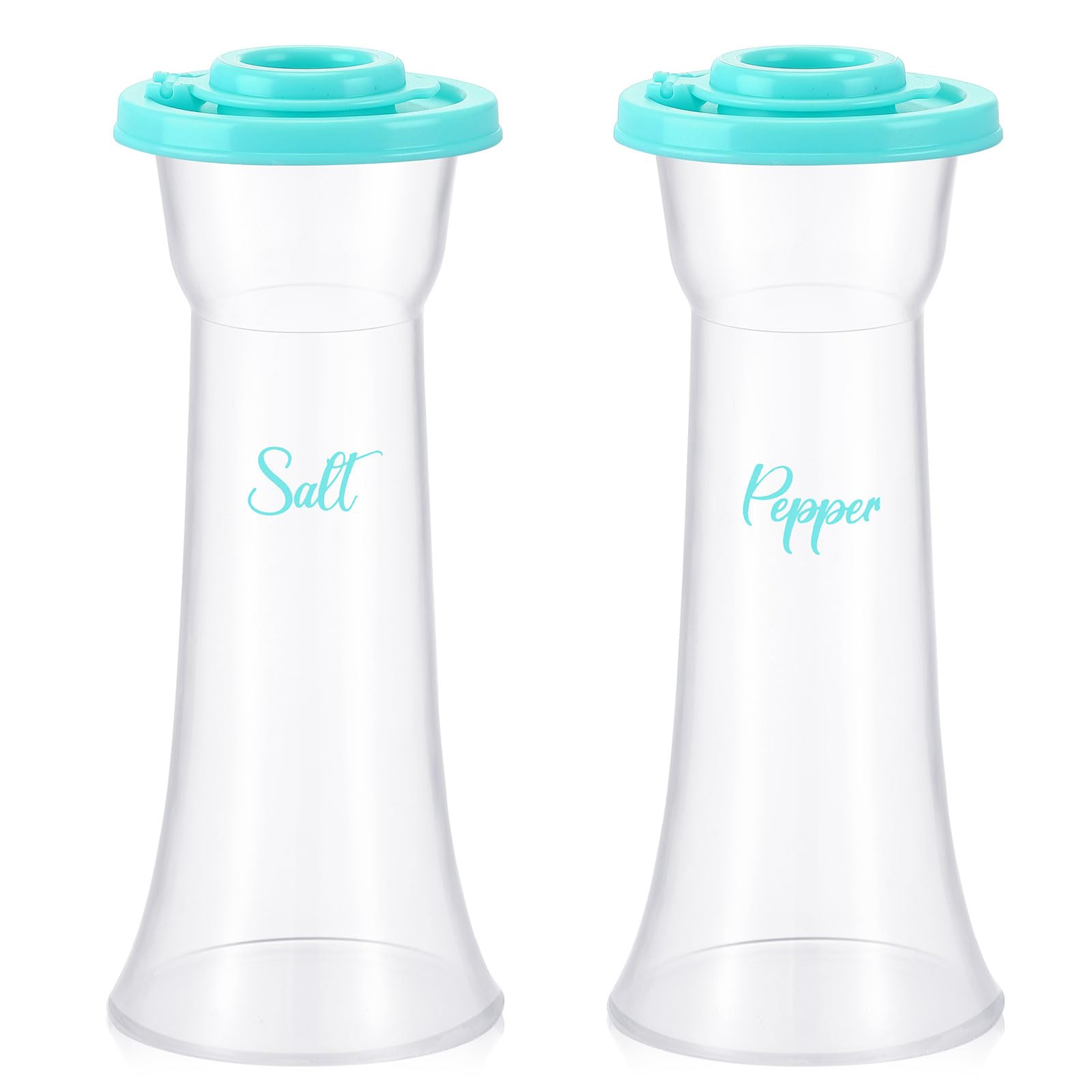 2 Pcs Plastic Salt and Pepper Shakers Set with Lid, Fashion, Teal