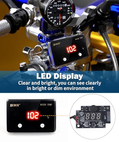 image for JJCOCO Digital Water Temperature Gauge 14-302°F with 1/8 NPT Sensor R