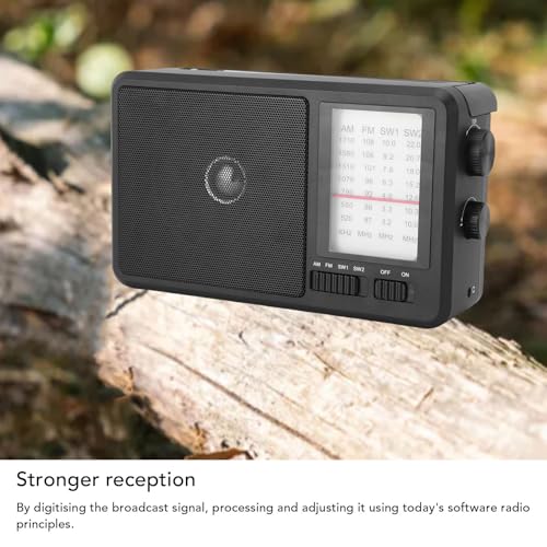 Radio portátil AM FM SW con altavoz 4 pulgadas y doble alimentación miniatura 6