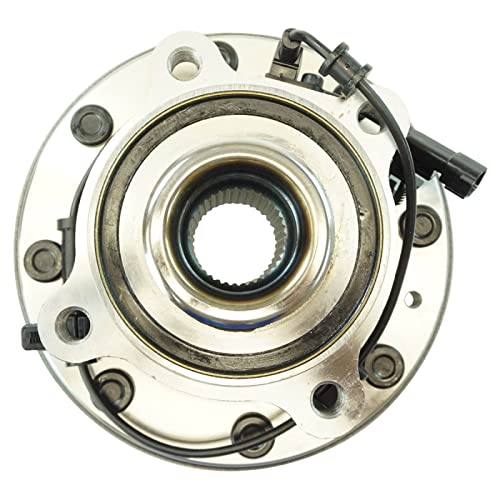 Image of TRQ Front Left and Right Wheel Bearing and Hub Assembly 2 Piece Set 4WD SRW Compatible with 2011-2019 Chevy Silverado /Sierra 2500HD /3500HD 4x4 SRW