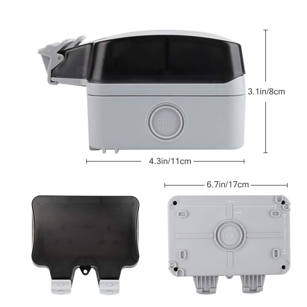Buy Double Outdoor Socket Waterproof Outside Switched Sockets IP66