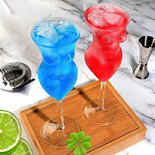 Wine Glass Cocktail Glasses Set Of 4 Beauty Lady Woman Goblet Glass Drinking Cups 6.8Oz Glassware For Cocktails Whiskey Wine Beer Milk Champagne Juice Home Party #TOP3