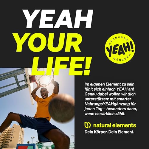 natural elements L-Arginin – 365 Kapseln – Hochdosiert: 4.500mg veganes L-Arginin HCL pro Tagesdosis (3.750mg reines L-Arginin) – hochdosiert – in Deutschland hergestellt & laborgeprüft