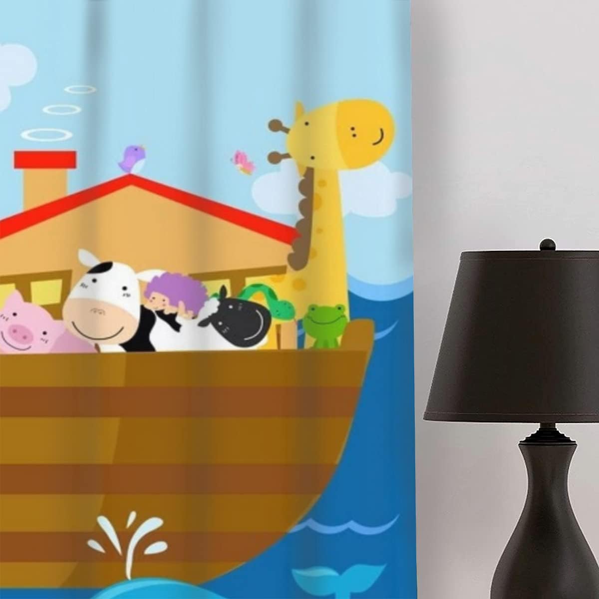 Annery Darkening Blackout Grommet Curtain for Noah's Ark Curtain for Bedroom Thermal Insulated Energy Saving Double Layer Window Drapes W27.5 X H63 Inches,2 Panels