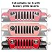 JeCar Front Grill Inserts & Headlight Trim Cover Exterior Accessories Compatible with Jeep Wrangler 2018-2023 JL & Unlimited, Light Blue