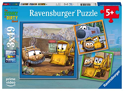 Ravensburger The Stinky and Dirty Show 3 x 49 Piece Jigsaw Puzzle for Kids - Every Piece is Unique, Pieces Fit Together Perfectly