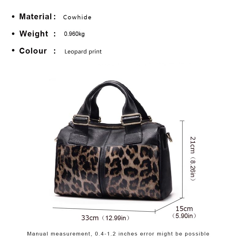 Airrani Leopard pattern genuine leather women's handbag with large capacity, fashionable and versatile top layer cowhide pillow bag,Cross-body bags, shoulder bags2