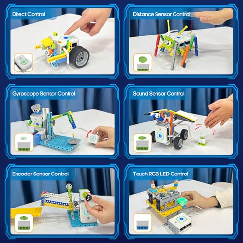 12 in 1 Coding Robot Kit ICBricks for Kids 6+, 240+ Piece Educational AI STEM Remote Building Learn to Code with Hub,Motor,Sensor,APP Control for Girls Boys Gift - Image 7