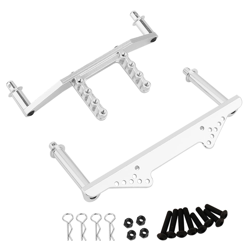 RZXYLRC Metal Alloy Front & Rear Body Mounts Body Posts for Traxxas Slash 2WD Rustler Stampede VXL 1/10 RC 2WD Car Upgrade Parts (Silver)
