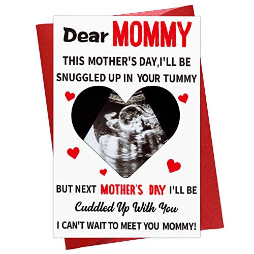 WaaHome Funny First Mothers Day Card for Mom Happy 1st Mothers Day Card with Photo Insert First Mothers Day Pregnancy Gift Card for First Time Mom New Mom Expecting Mom Mother To Be Mommy
