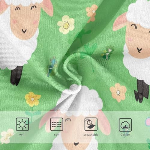 Personalized Toddler Underwear Custom 2t Cotton Cute Panties Girl Cute Cartoon Sheep Floral Green Briefs Girls Undies3