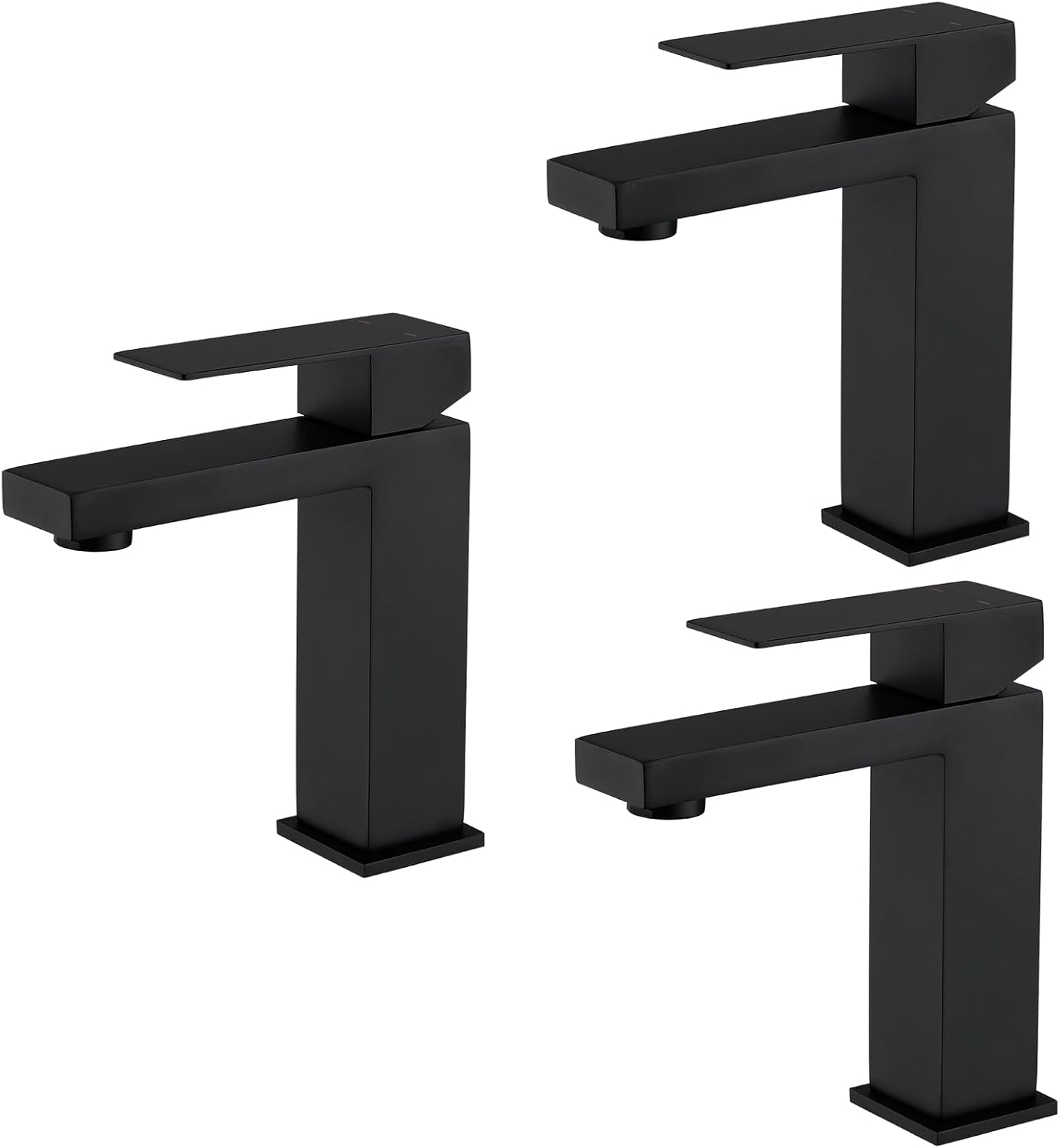 Black Bathroom Sink Faucet One Hole Faucet Single Handle 1 Hole Vanity 【SUS304 Stainless Steel 】 Faucets for Bathroom Sink NO-Lead Matte Black Bathroom Faucet, SF3-BK-P3