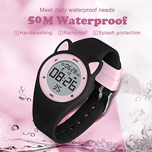 Image of Kids Watches for Girls Boys Digital Sport Watch with Step Counter Pedometer Vibration Alarm Clock, No App Waterproof Fitness Tracker Kids Watch Boys Girls Teens Students Ages 5-16