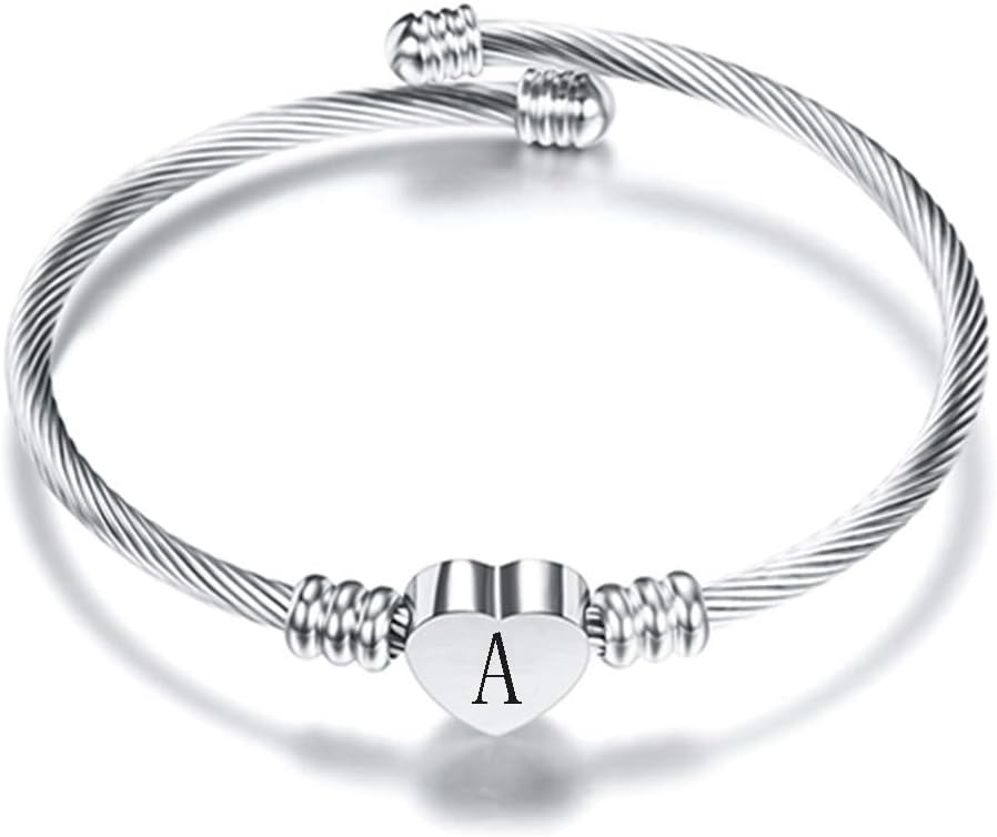 Gold Bracelets for Girls-A to Z Stainless Steel Heart Initial Girl Jewellery, Birthday Gifts for Girls