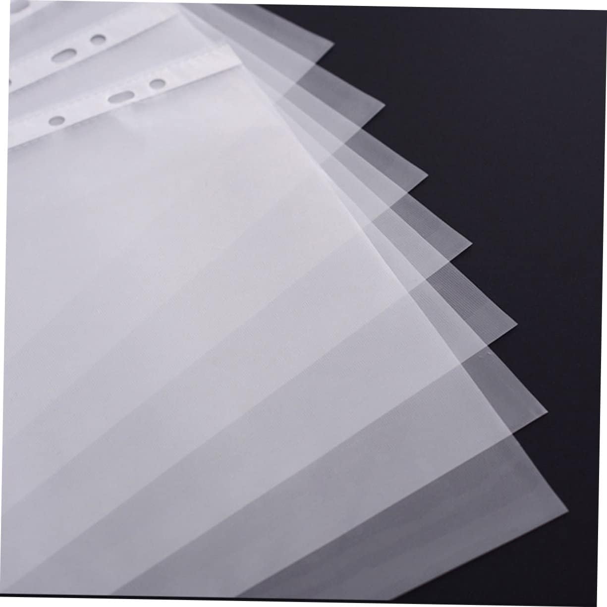 100pcs Clear Sheet Protectors Punched File for Office Use Loose Leaf Protectors Transparent Design for Easy Viewing and