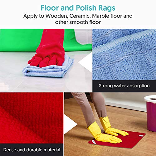 Mexerris Microfiber Cleaning Cloth Rags For Glass, Reusable Dish Rags Cleaning Floor Polish Dust Cloth Lint Free Streak Free Wipes Multifunctiona Labeled For House, Kitchen, Windows - 10 Pack #TOP2