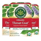 Traditional Medicinals Organic Throat Coat Herbal Tea, Supports Throat Health, (Pack of 3) - 48 Tea