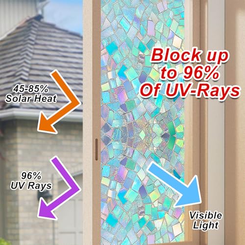 Película para ventana adhesiva de vidrio con diseño colorido miniatura 4
