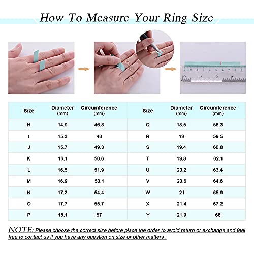 JewelryPalace White Gold Plated 925 Sterling Silver Promise Rings for Women, Wedding Eternity Engagement Rings for her, Infinity Anniversary Simulated Diamond Ring Set, Girls Womens Jewellery Gifts M