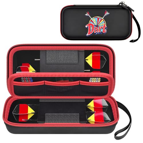 Againmore Dart-Schutzhülle für 6 Stück Dartpfeile mit Metallspitze, Stahl-Darts, Tragetasche für Flüge, Schäfte und Zubehör, nur Box