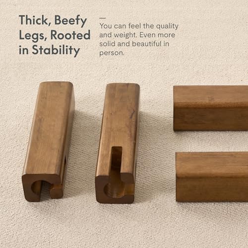 Image of FLEXISPOT Hako G2 Japanese Joinery Bed Frame, Solid Rubberwood Queen Platform Bed, IAS & SGS Certified, Japandi Minimalist Style, Noise-Free, No Tools Assembly, 10-Year Warranty, Walnut