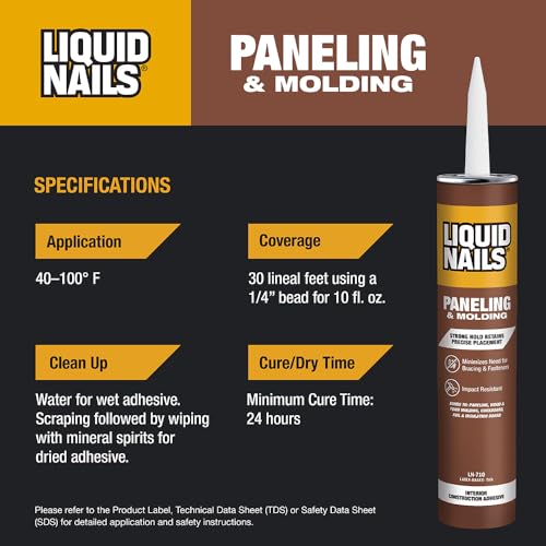 Image of Liquid Nails 10 oz. Paneling & Molding Construction Adhesive (Low VOC), Off White /Tan