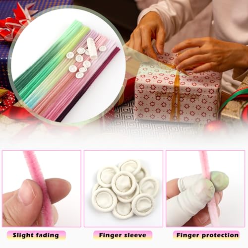 TOAOB 100pcs Gradient Pipe Cleaners 10 Colors Chenille Stems for Crafts 12 Inch Fuzzy Sticks Craft Supplies for DIY Art Craft Projects Home Decorations - Image 5