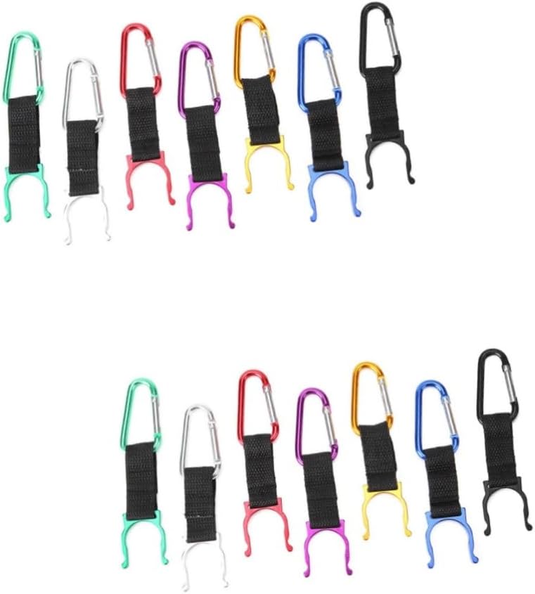 BESPORTBLE 100pcs Portable D-Shaped Water Bottle Clip Holder Strap Carrier for Camping Hiking Backpacking Random Colors Included