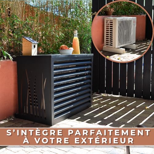 Cache-clim Herbe DECOAIRCO Simple M 7016 Gris anthracite pour masquer le bloc moteur
