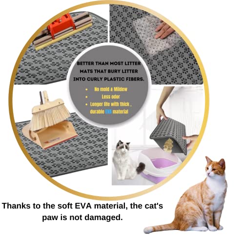 Cat Litter Mat Litter Trapping Mat, Kitty Litter Mat, Litter Box Mat, Litter Mat For Litter Box Extra Large #TOP3