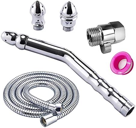 Handheld Aluminum Shower kit System Shower Douche Enema Kit - 3 Heads Shower Douche Cleansing System,Regulator and 59inch Hose