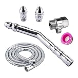 Shower System - Shower Attachments Aluminium 3 Shower Head Water Nozzle Rinse Cleaning Kit Cleaner + Velvet Carry Bag