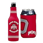 College Team Color Logo Can & Bottle Holder Insulator Beverage Cooler Set (Ohio State Buckeyes)