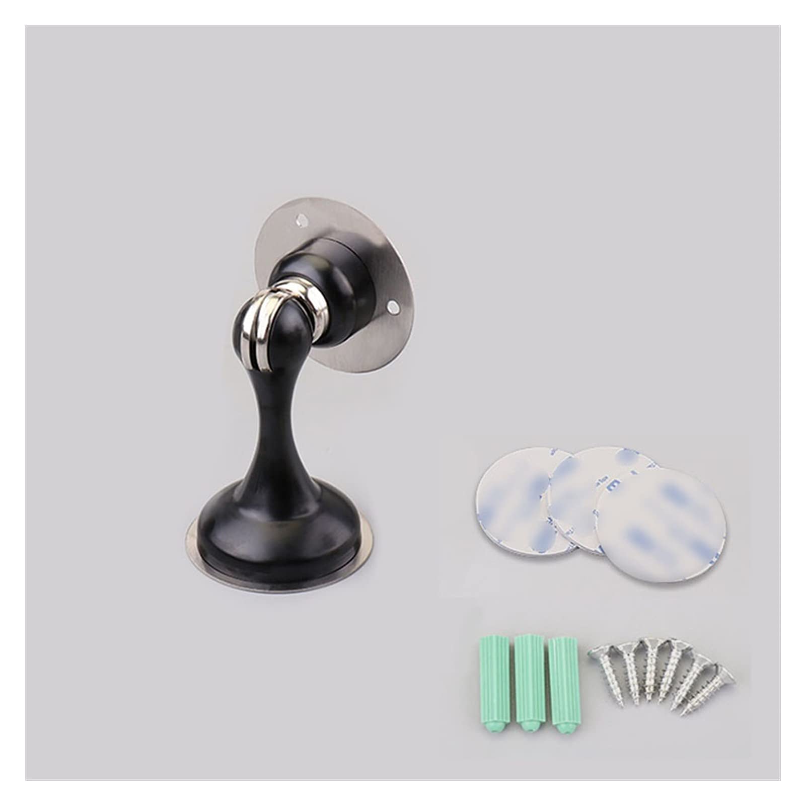 Nvsfzgiyg Nero Self-Adhesive Door Stopper,Bumper Buffer, Stainless Steel Wall Mounted Suction Furniture Hardware(Nero)