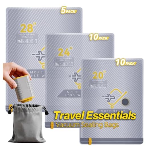 25-Pack Travel Vacuum Bags with Portable Pump