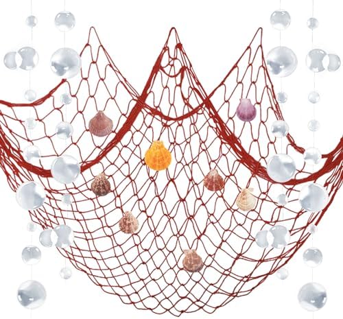 Amazon.com: ZERODECO Nautical Decor, Natural Fish Net for Pirate Party ...
