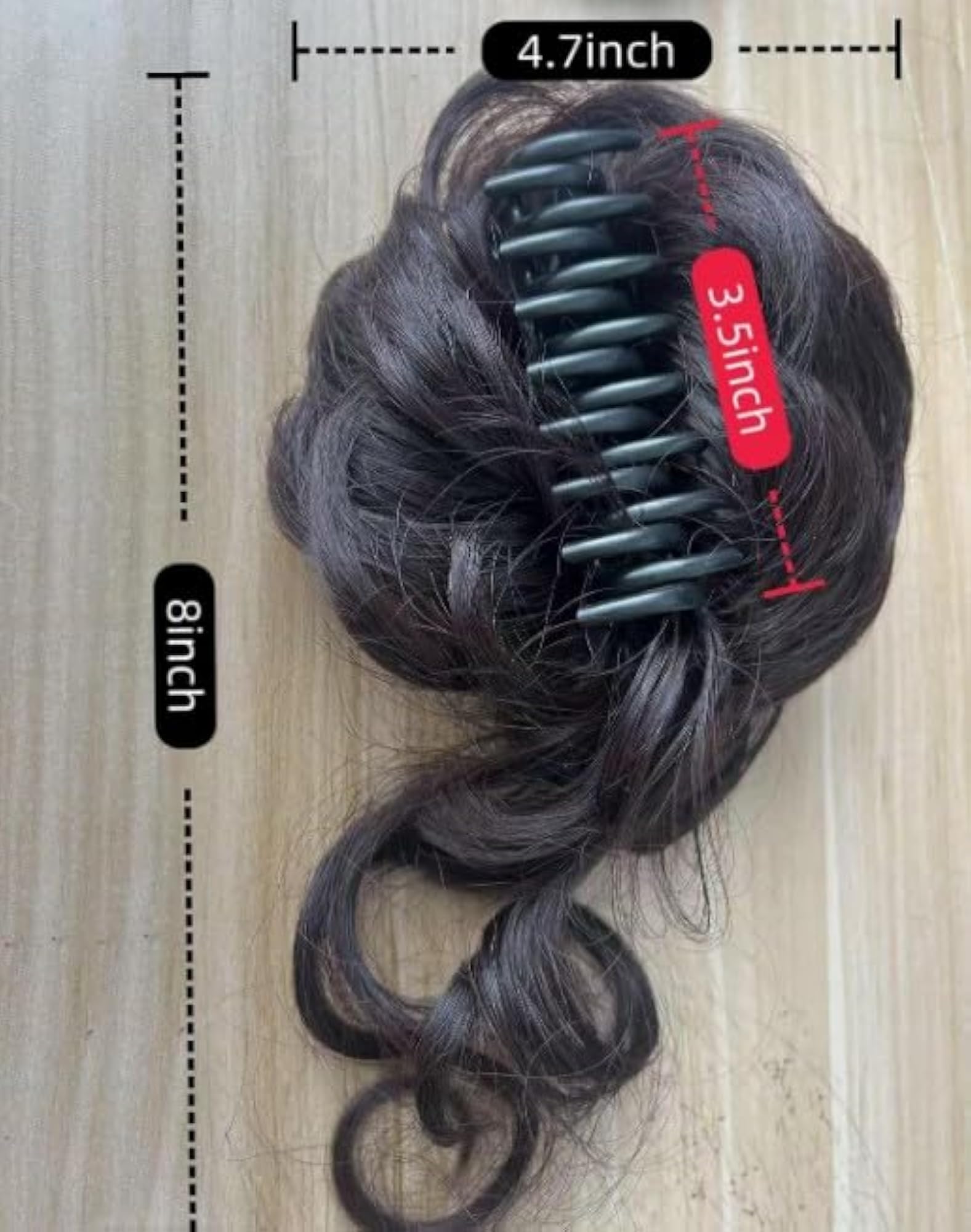 Curly Wavy Messy Bun Hair Piece with Claw Clips