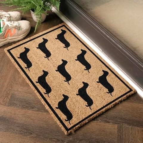 Artsy Mats Dachshund Doormat with Rubber Backing Cover