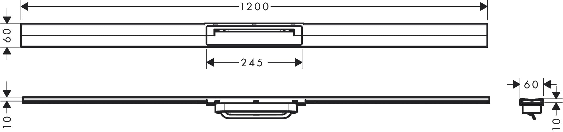 hansgrohe RainDrain Flex - Canaleta para ducha (1200 mm, se puede acortar en el suelo), color blanco mate