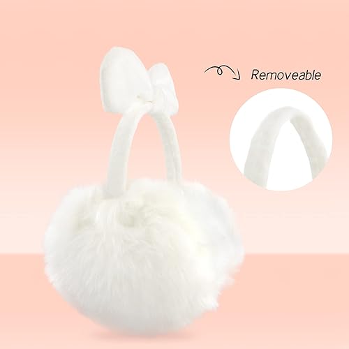 Miniatura 2 de POXIMI Orejeras de invierno para mujer, diseño de esquí, ajustables, para orejas con lazo, calentador de orejas para exteriores, forro polar