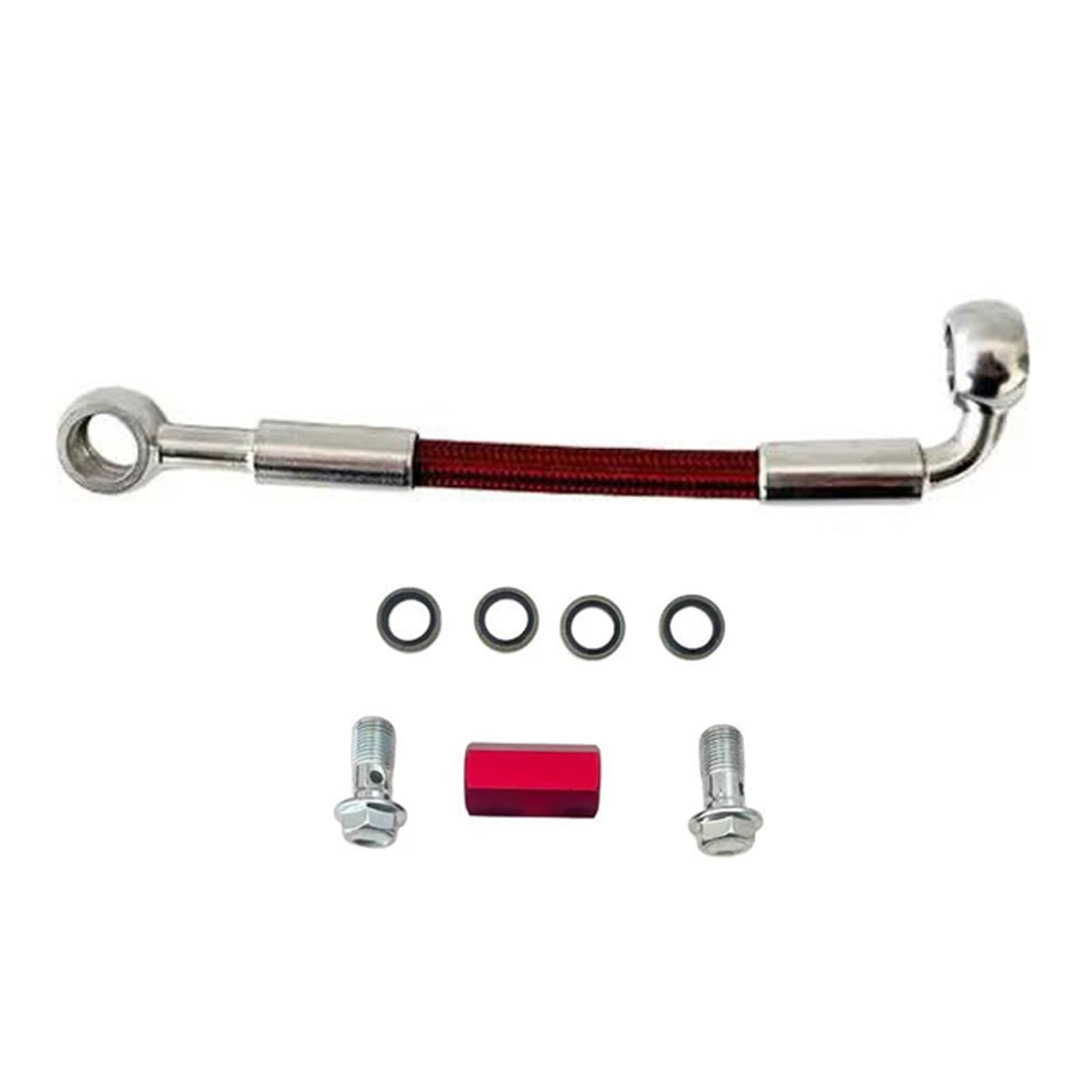 Hydraulic Brake Hose Motorcycle 0°-90° Hydraulic Clutch Oil Pipe M10 AN3 Brake Line Hose Connecting Rod 2 Way Adapter Screw Accessories(300cm)