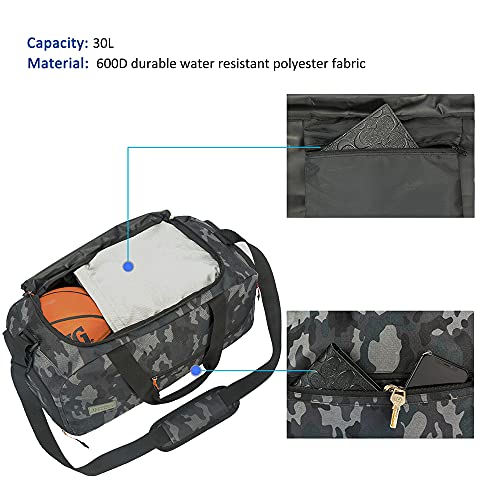 Marsbro Water Resistant Sports Gym Travel Weekender Duffel Bag With Shoe Compartment (Camouflage) #TOP1