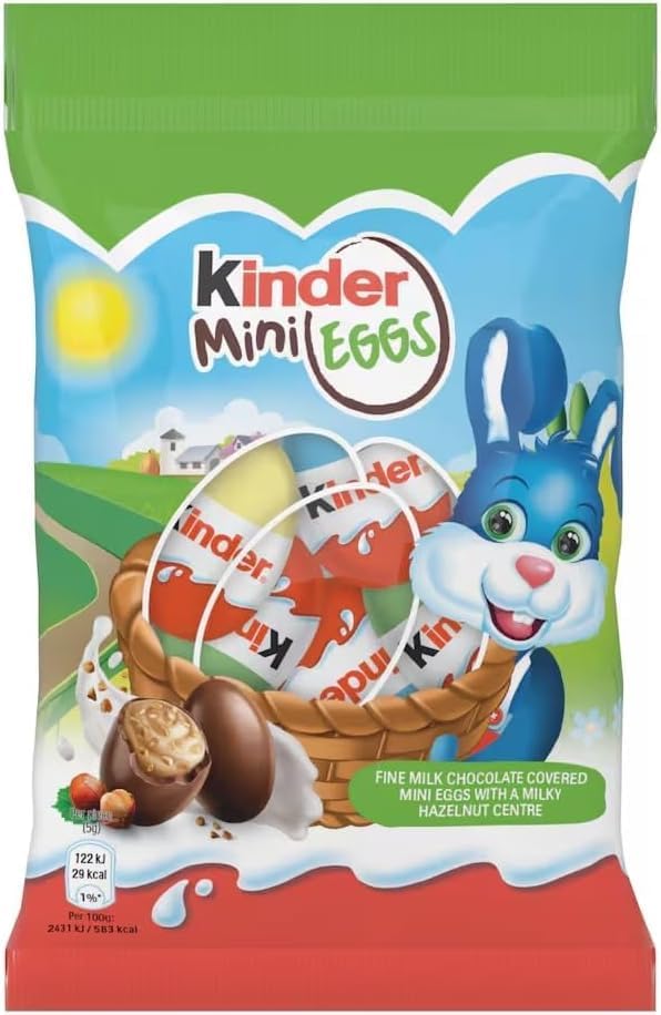 Premium Easter Egg Range (All Size) – Luxury Easter Gift for Kids & Adults (Kinder Mini Easter Eggs - Milk Chocolate & Hazelnut 75g)