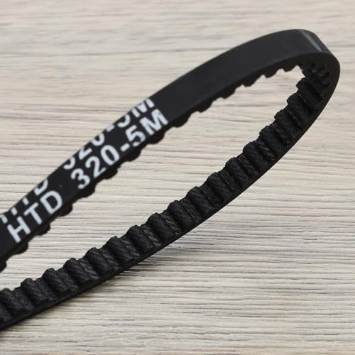 eMagTech HTD320-5M-5 Gummi-Zahnriemen, 64 Zähne, 320 mm Umfang, 5 mm Teilung, 5 mm Breite, geschlossener Synchronriemen für industrielle Anwendungen, Automatisierungssysteme, 2 Stück