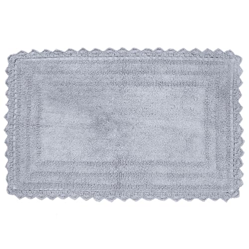 RAJRANG Light Grey Crochet Bath Mat 34x21 Inch