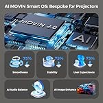 [AI Movin 2.0 System/1200 ANSI/Auto Focus] Projector-4K with WiFi 6 and Bluetooth, 30W DoIby Audio Netflix-Licensed Outdoor-Projector, Lisowod 1080P Smart Portable Proyector with HDR10+ 2025 Upgraded - Image 2