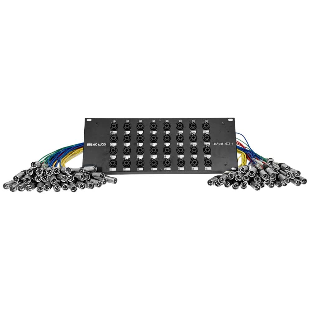 Seismic Audio SARMSS-32x310-32 Channel XLR TRS Combo Splitter Snake Cable - 3' and 10' XLR Trunks